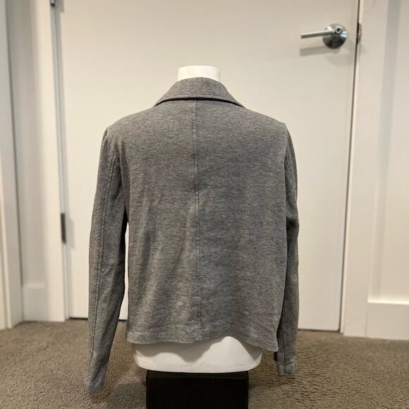 Eileen Fisher Women Size M Moon Herringbone Tweed Knit Motorcycle Jacket - Picture 6 of 13